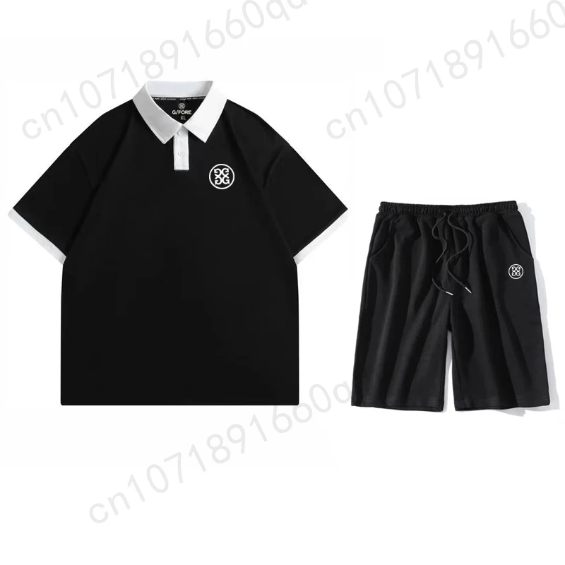 Men Women Embroidery 4G golf Tracksuit Short Sleeve T-shirt Shorts Suit Outdoor Sports Summer Fashion Casual 2 Piece Suit