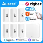 Умный датчик температуры и влажности Aubess Tuya Wi-FiZigBee, комнатный термометр, гигрометр для Smart Life, помощник Google Home, Alexa