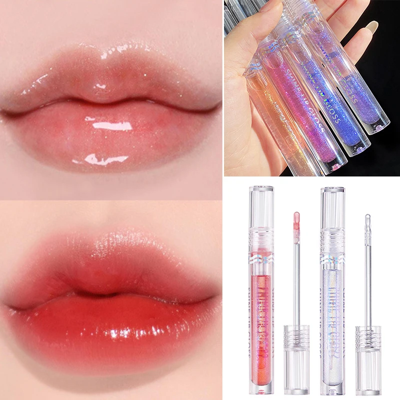 

Pearlescent Lip Glaze Fine Glitter Lip Glaze Waterproof Moisturizing Mirror Lip Gloss Long Lasting Shimmering Girl Makeup