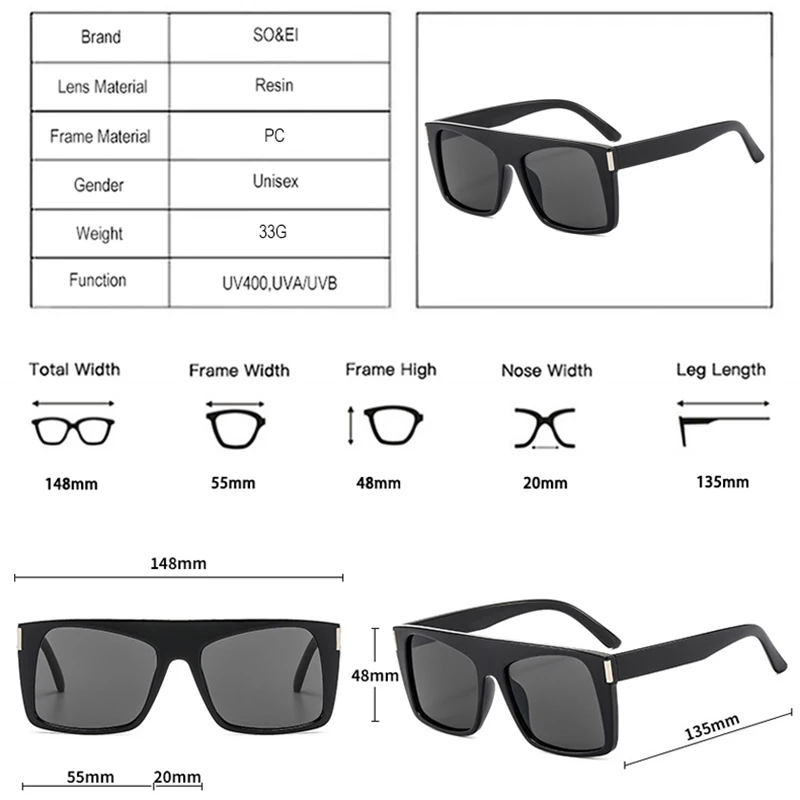 Мужские ретро-очки с квадратными зеркальными заклепками UV400