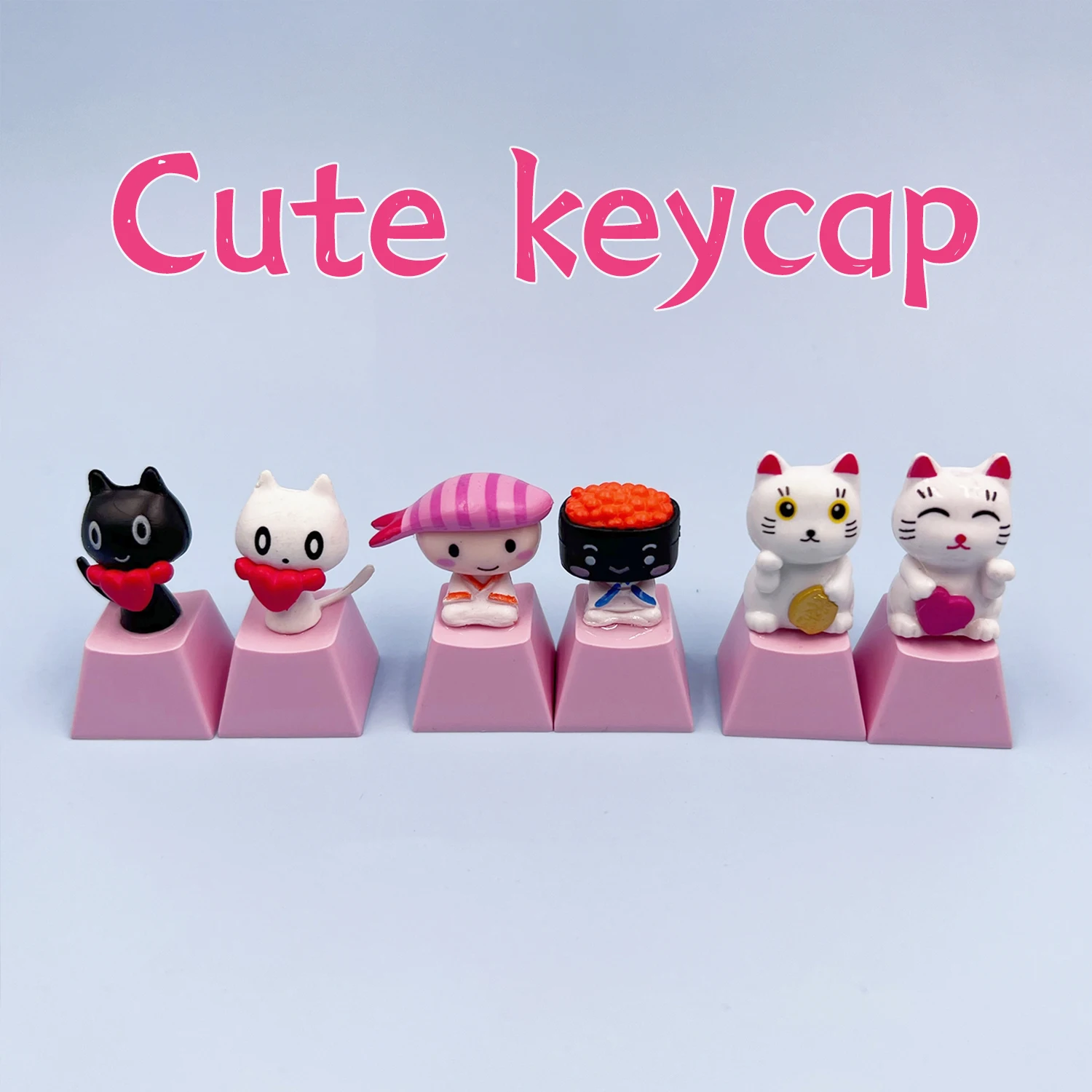 

Cute kitten keycaps, personalized keycaps, a pair of cute mechanical keyboard caps, Custom girls gift anime keycaps