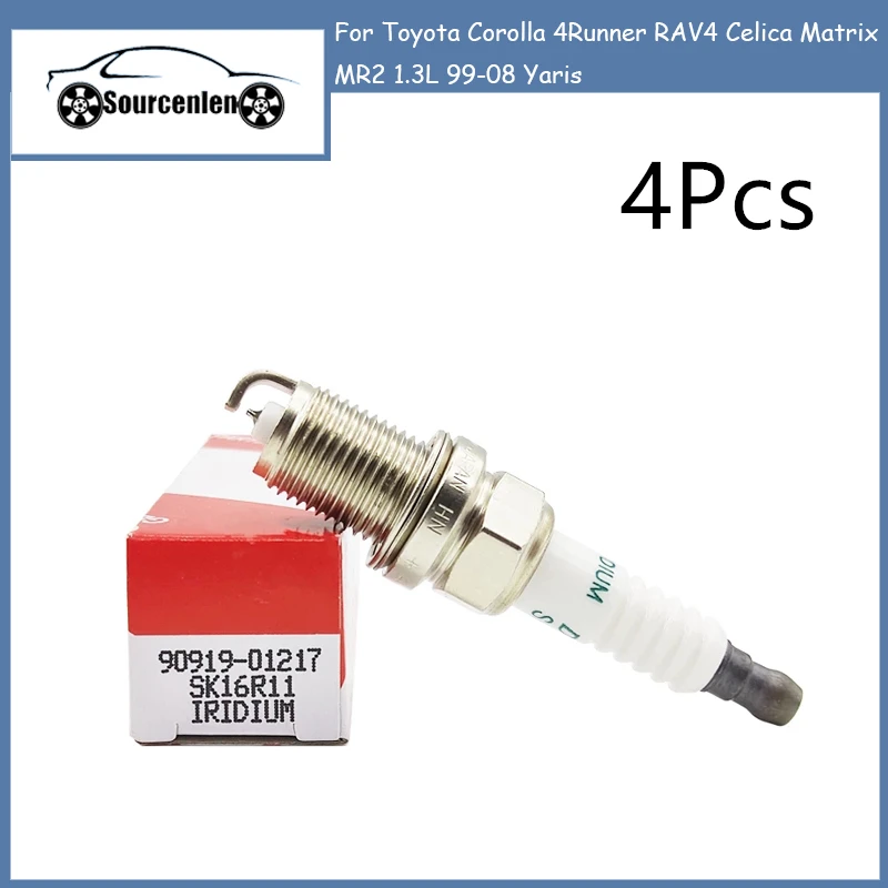 

4 шт. 90919-01217 SK16R11 иридиевая Свеча зажигания для Toyota Corolla 4runner RAV4 Celica Matrix MR2 1.3L 99-08 Yaris 9091901217