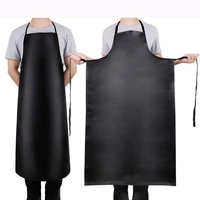 waterproof and oil proof leather apron pu bib kitchen men and womens household dirt resistant work clothes for slaughter