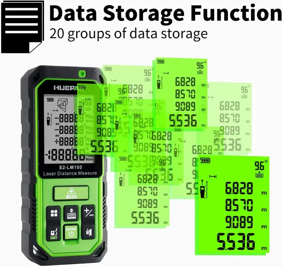 Новый дизайн Huepar Green Beam 100M Distance Meter S2-LM100 Light Small Size и Portavle Rangefingder