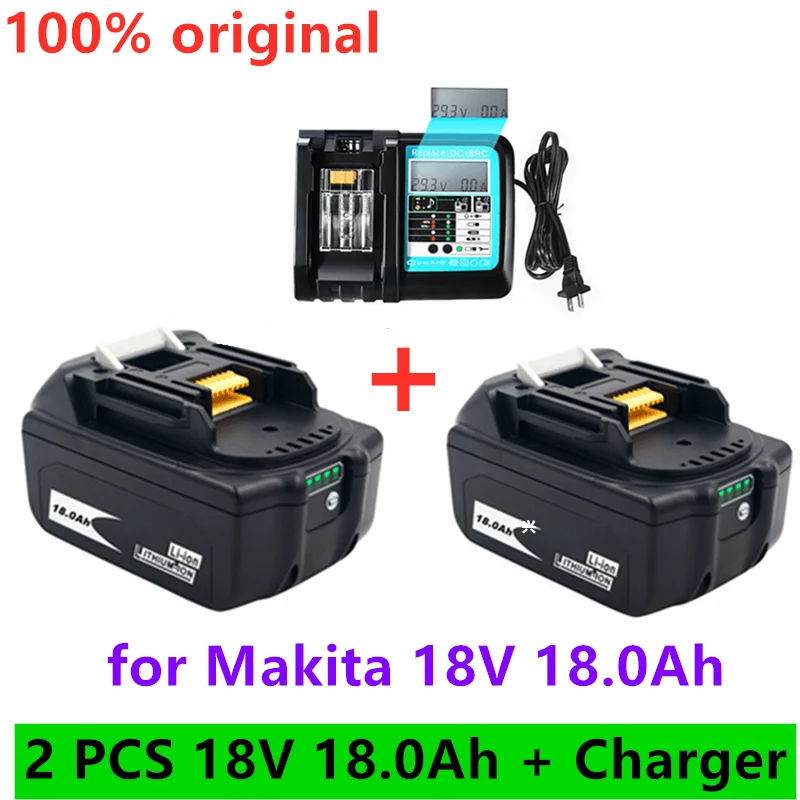 

Originele BL1860 Oplaadbare Batterij 18 V 18000Mah Lithium-Ionen Voor Makita 18 V Batterij BL1840 BL1850 BL1830 BL1860B + 3AChar