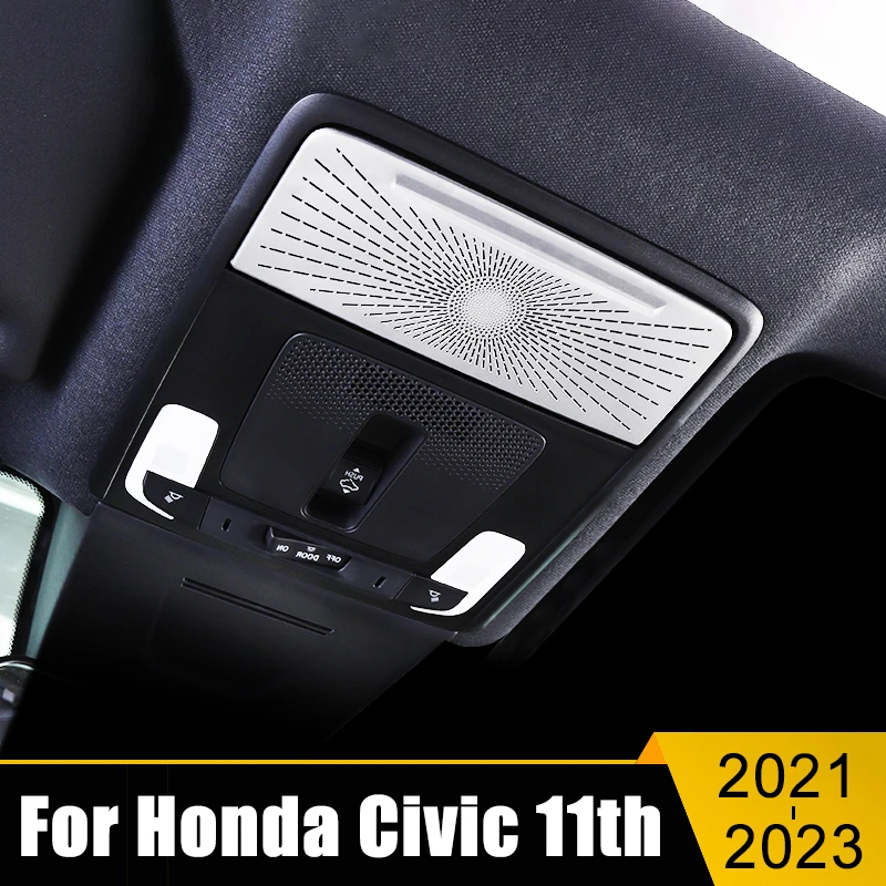 

For Honda Civic 11th Gen 2021 2022 2023 Stainless Audio Strips Protective Horn Roof Lamp Frame Mesh Car Reading Light Cover Trim