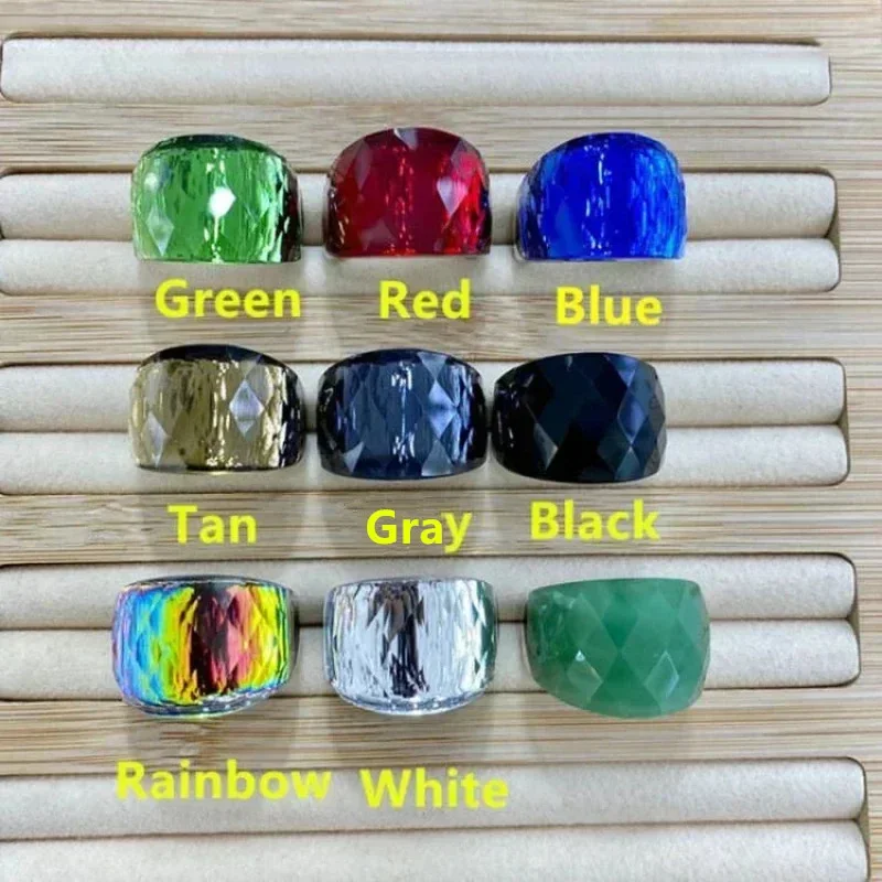 Женское кольцо из нержавеющей стали с разноцветным кристаллом