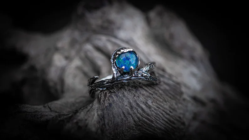 

Branch Engagement Ring 'Bine', Australian Opal Engagement Ring, Twig Engagement Ring, Tree Branch Ring, Tree Womens Ring
