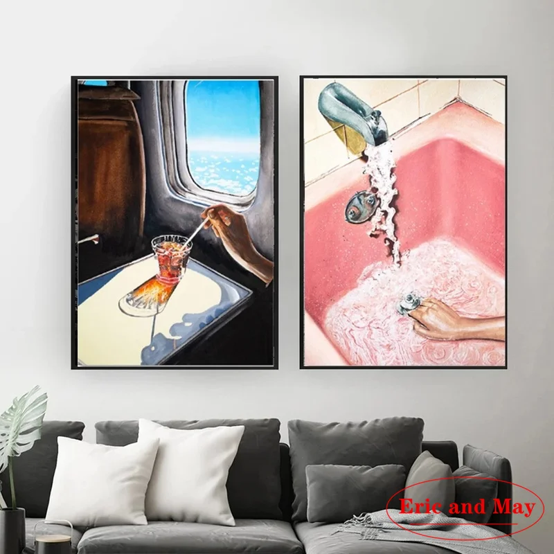 Модные плакаты и принты в скандинавском стиле для ванной настенная Картина на