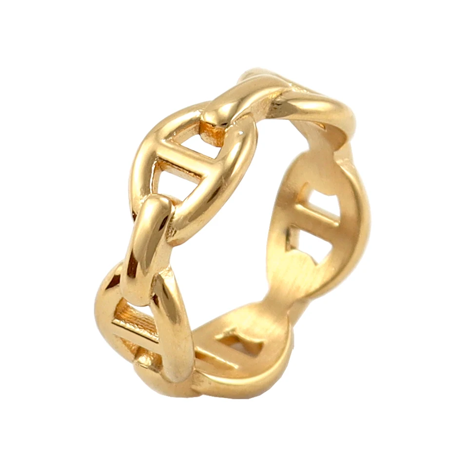 

New Luxury Couple Rings Korean Hollow Stainless Steel Gold Color Wedding Ring For Women European and American Fashion Jewelry