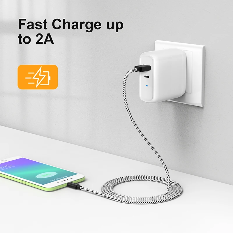 Фото CableCreation Плетеный кабель USB-Micro USB 4 фута USB 2.0 Шнур для быстрой зарядки и синхронизации данных Черный №3