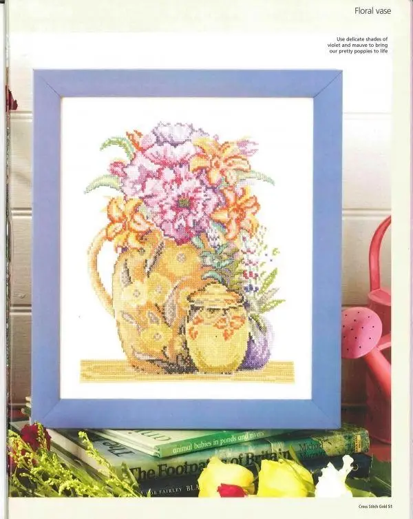 

Poppy vase 30-35 embroidery kits, cross stitch kits,cotton frabric DIY homefun embroidery Shop7