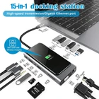 USB C концентратор док-станция для ноутбука мультипорт PD VGA HDMI-совместимый USB 3,0 2,0 концентратор беспроводной зарядки TF SD ридер RJ45 для mac book
