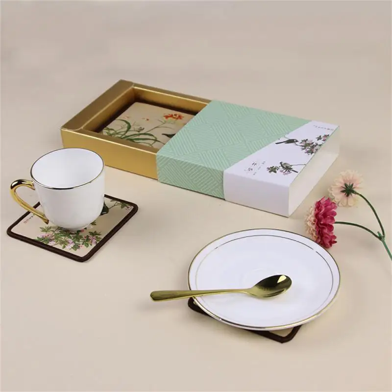

Heat Insulation Mat Tourism Cultural And Creative Gifts Chinese Style Palace Flower And Bird Silk Dining Mat Tea Mat Art Coaster