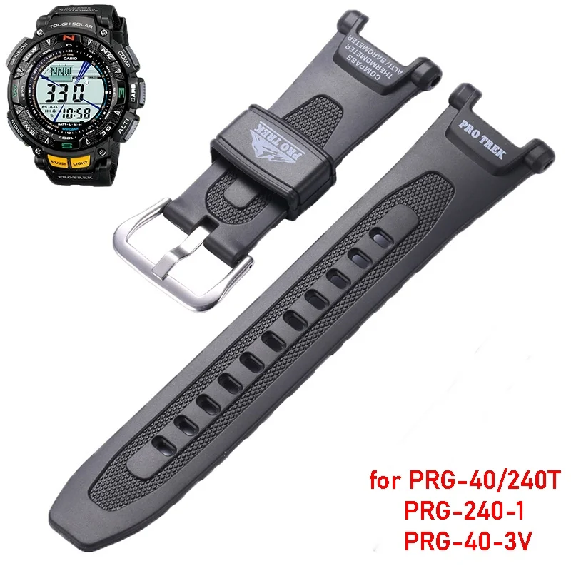Rubber Strap Suitable for Casio Protrek Prg-240 PRG-40 Pathfinder Series Men's Sport Waterproof Watch Band Accessories