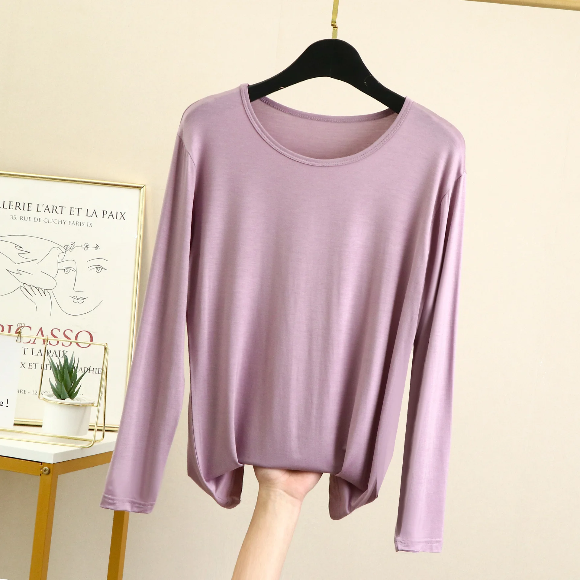 Modal Pajamas Women Tops Casual Bottoming Body Beauty Wear Inside Sculpting Elasticity Clothes Shape Gather Thermal Underwear