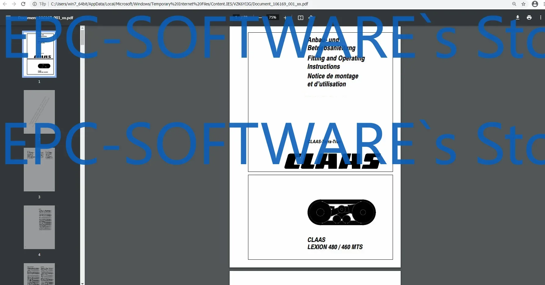 Фото EPC-OFTWARE CLAAS WebTIC Offline RO_ROMANI 05.2025 Оператор Руководство по ремонту и обслуживание Документация DVD №2