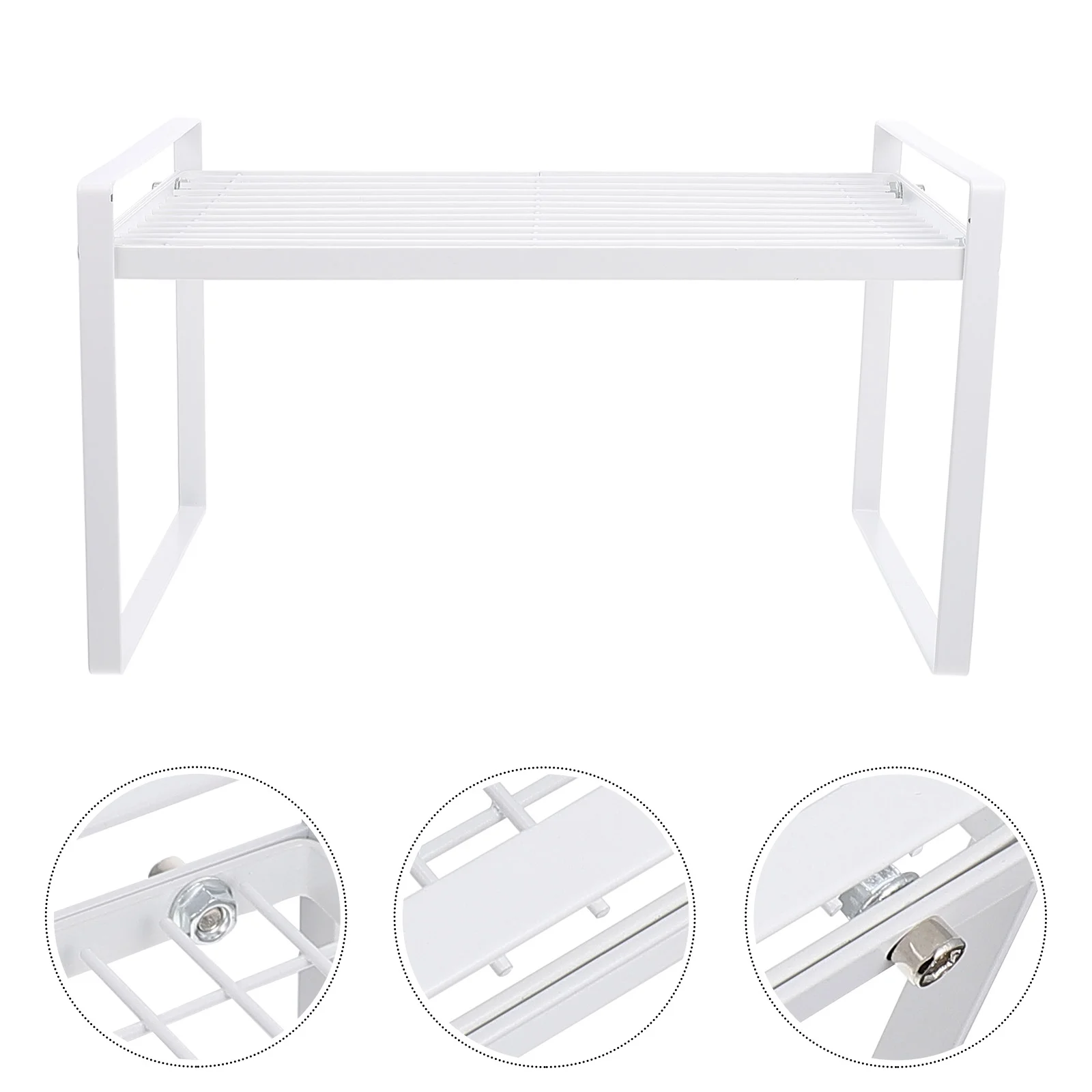 

1Pc Simple Kitchen Storage Rack Iron Art Storage Shelf Space-saving Rack White