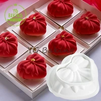 dorica bow love heart silicone chocolate mousse mold diy handmade soap mould cake decorating tools kitchen bakeware