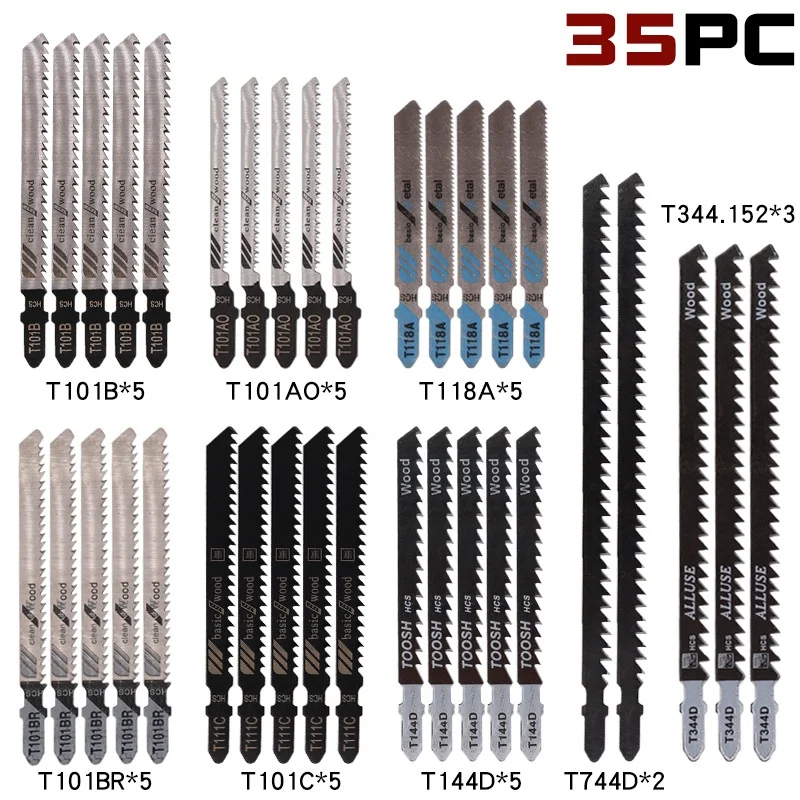 

30Pcs Jig Saw Blade Stainless Steel Jigsaw Blades Set Metal Woodworking Cutting Dics for Bosch Dewalt Makita