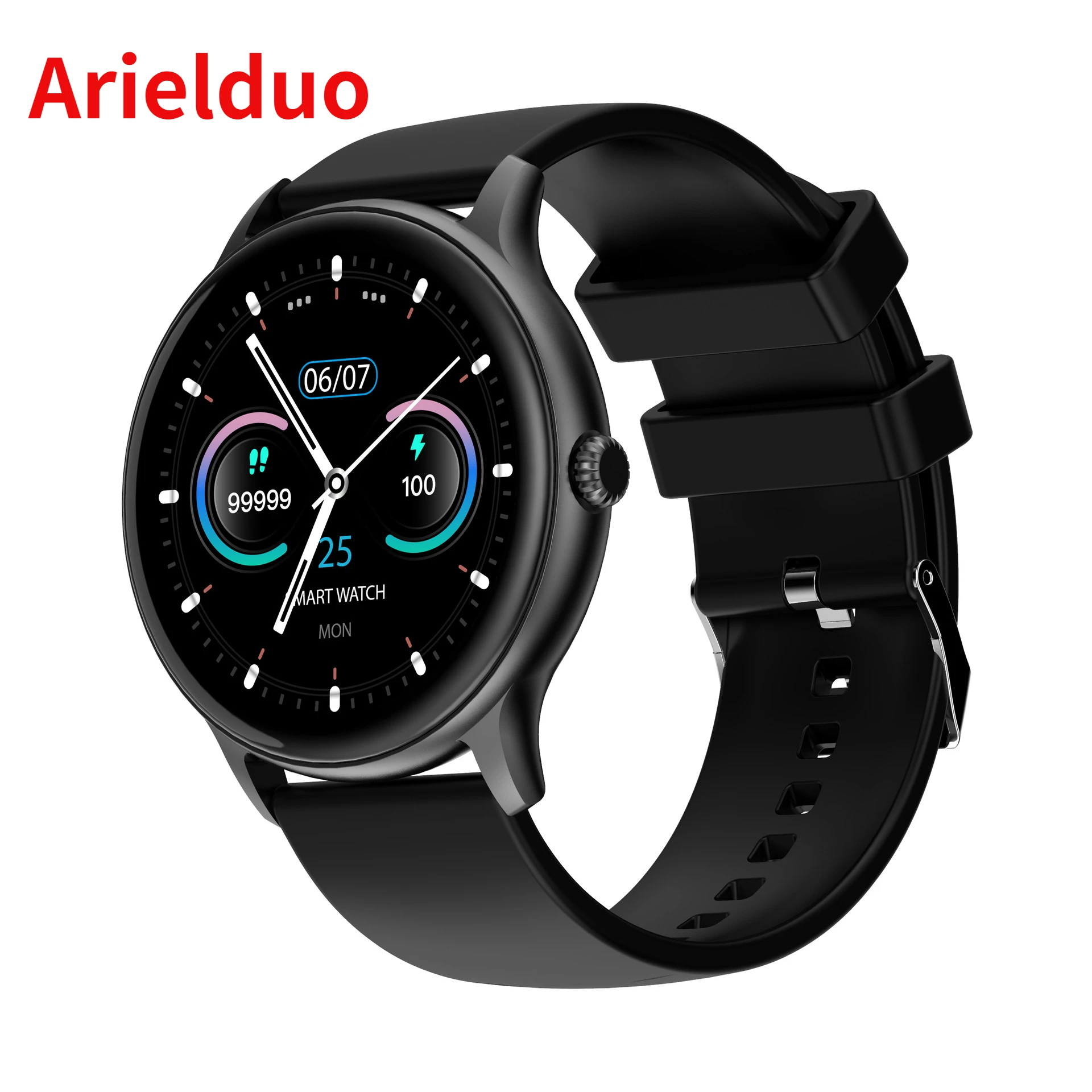 New round screen sports bracelet watch for Huawei Xiaomi 6 blood pressure heart rate Bluetooth smart bracelet