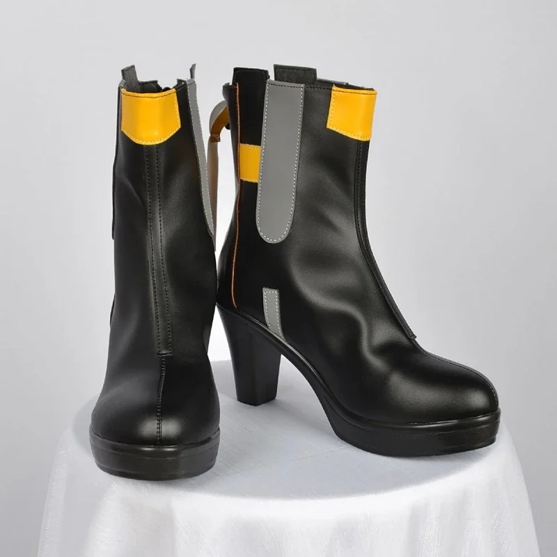 Honkai: Звездные рельсовые короткие сапоги из искусственной кожи с металлической