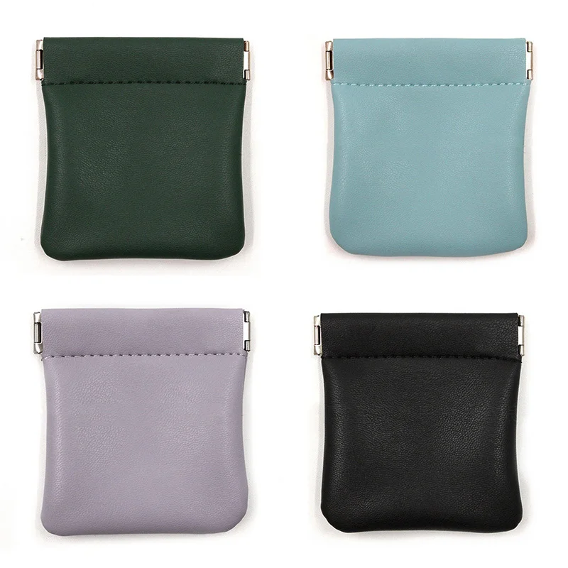 

LEATHER COIN POUCH UNISEX SOFT BLACK LEATHER COIN POUCH WALLET High Quality