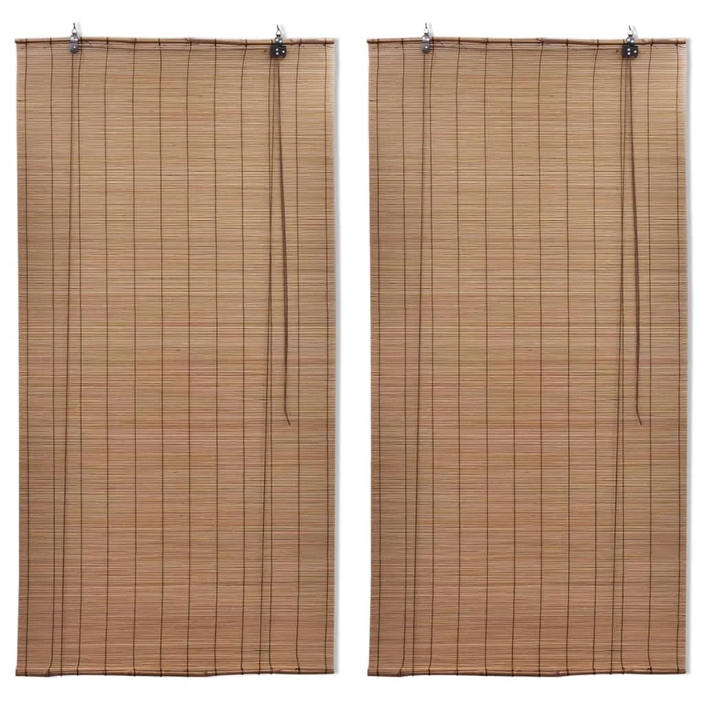 

Бамбуковые роликовые жалюзи, 2 шт., коричневые, 120x220 см