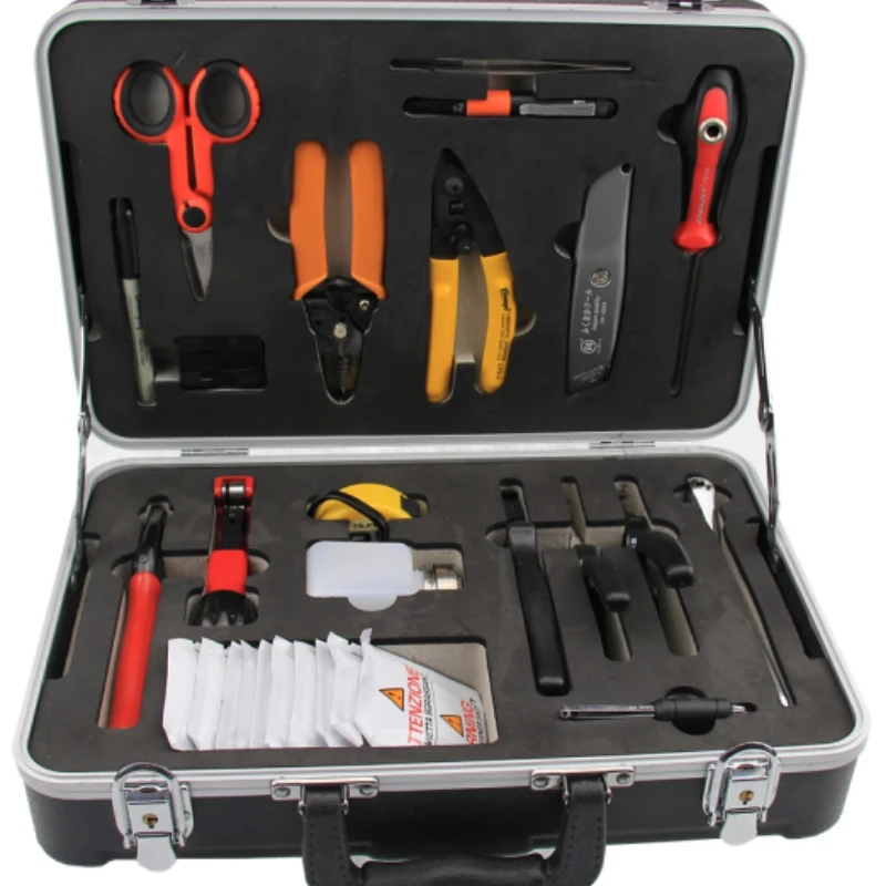 

Fully stocked Network Fiber Optical Cable Termination Tool set box KF-6100