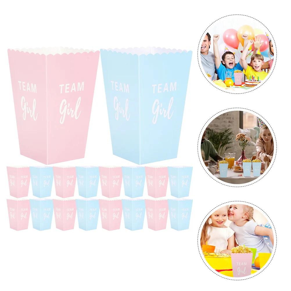 

Gender Reveal Popcorn Popcorn Cups Decorations Holder Buckets Containers