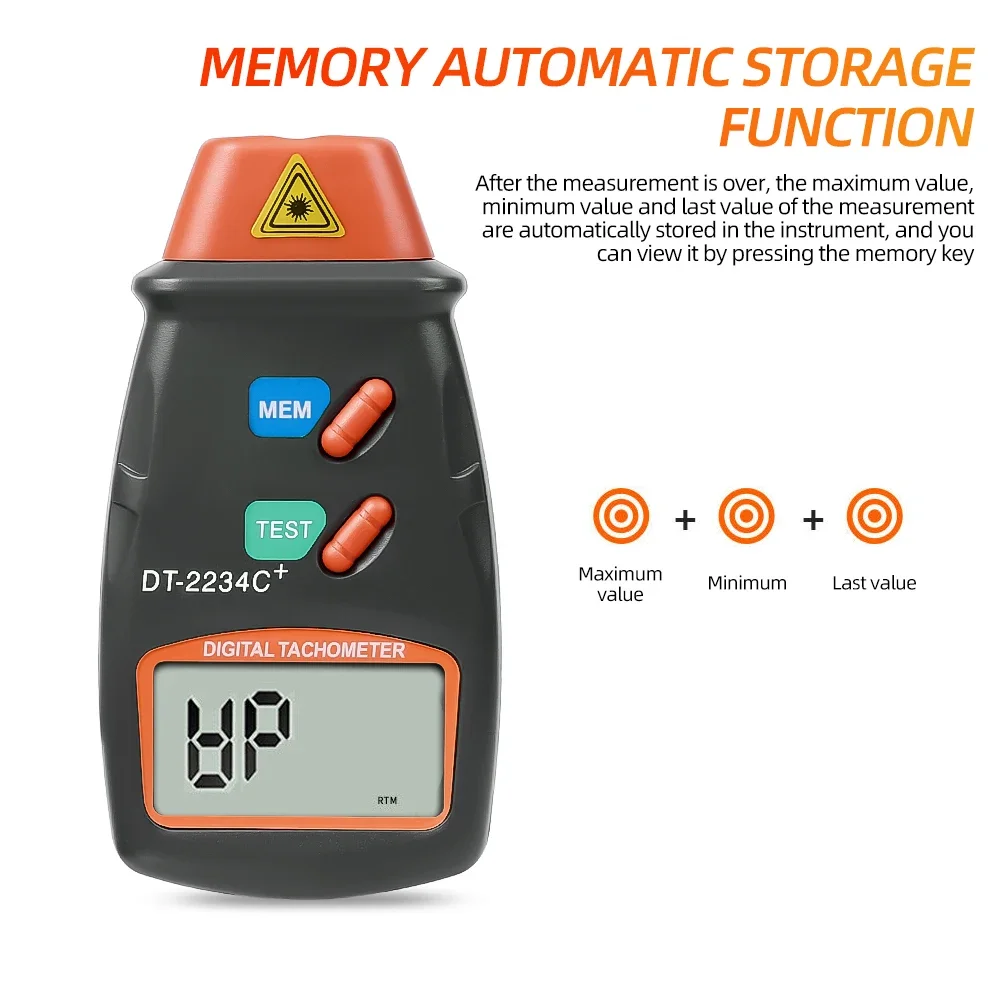 Лазерный тахометр измеритель скорости стробоскопический контактный Тахометр