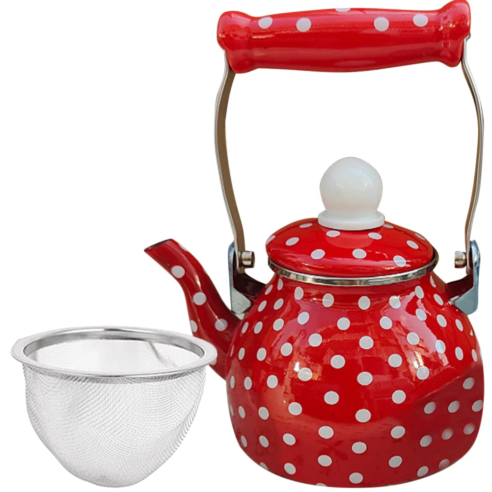 

Enamel Tea Teapot Kettle Tea Pot Metal Tea Teapot Tea Pots Chinese Enamel Infuser Strainer Use Loose Daily Tea Glass Maker