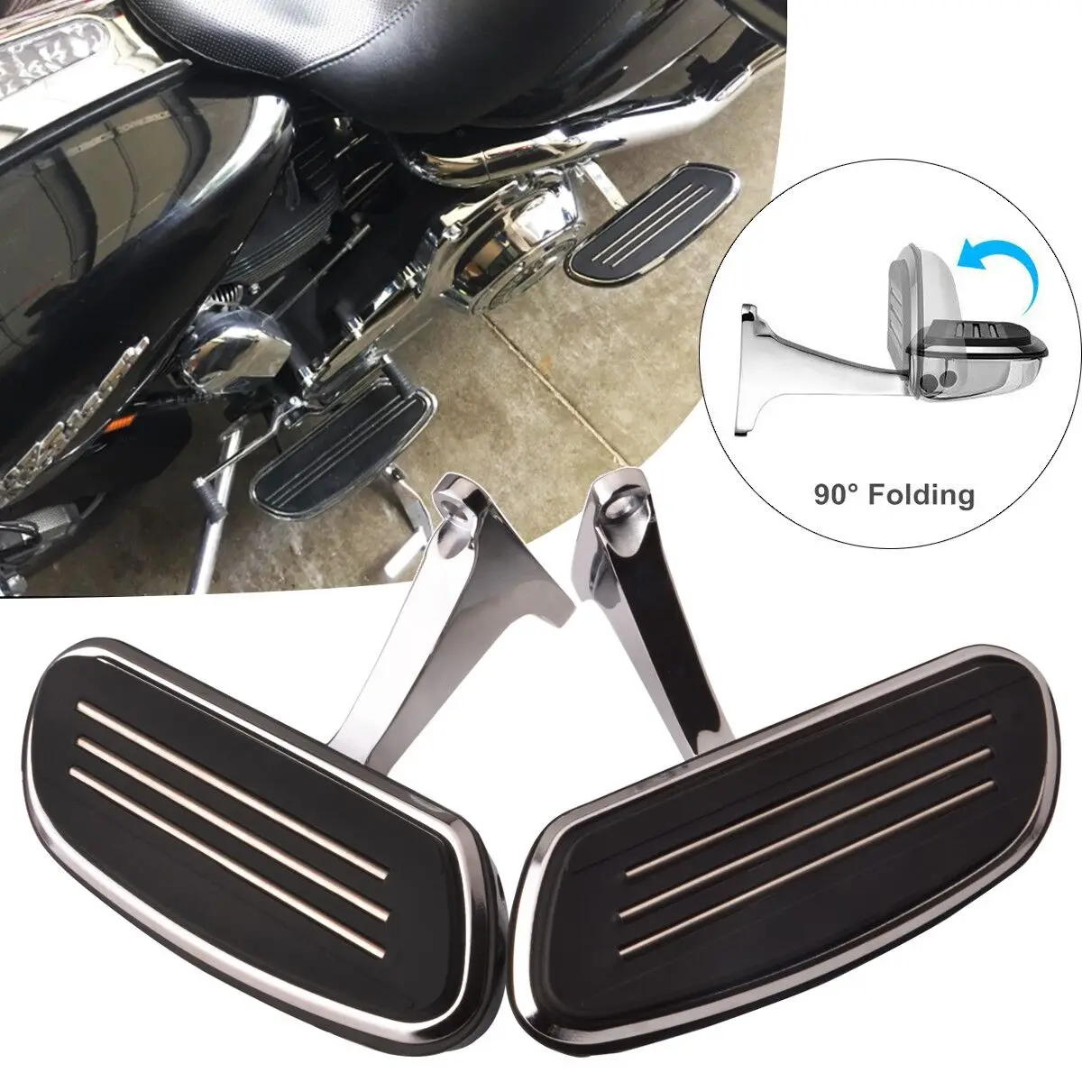 

Rear Passenger Flooboard Running Board Front Rider Footboard For Harley Touring Road King Electra Street Glide CVO 1993-2019