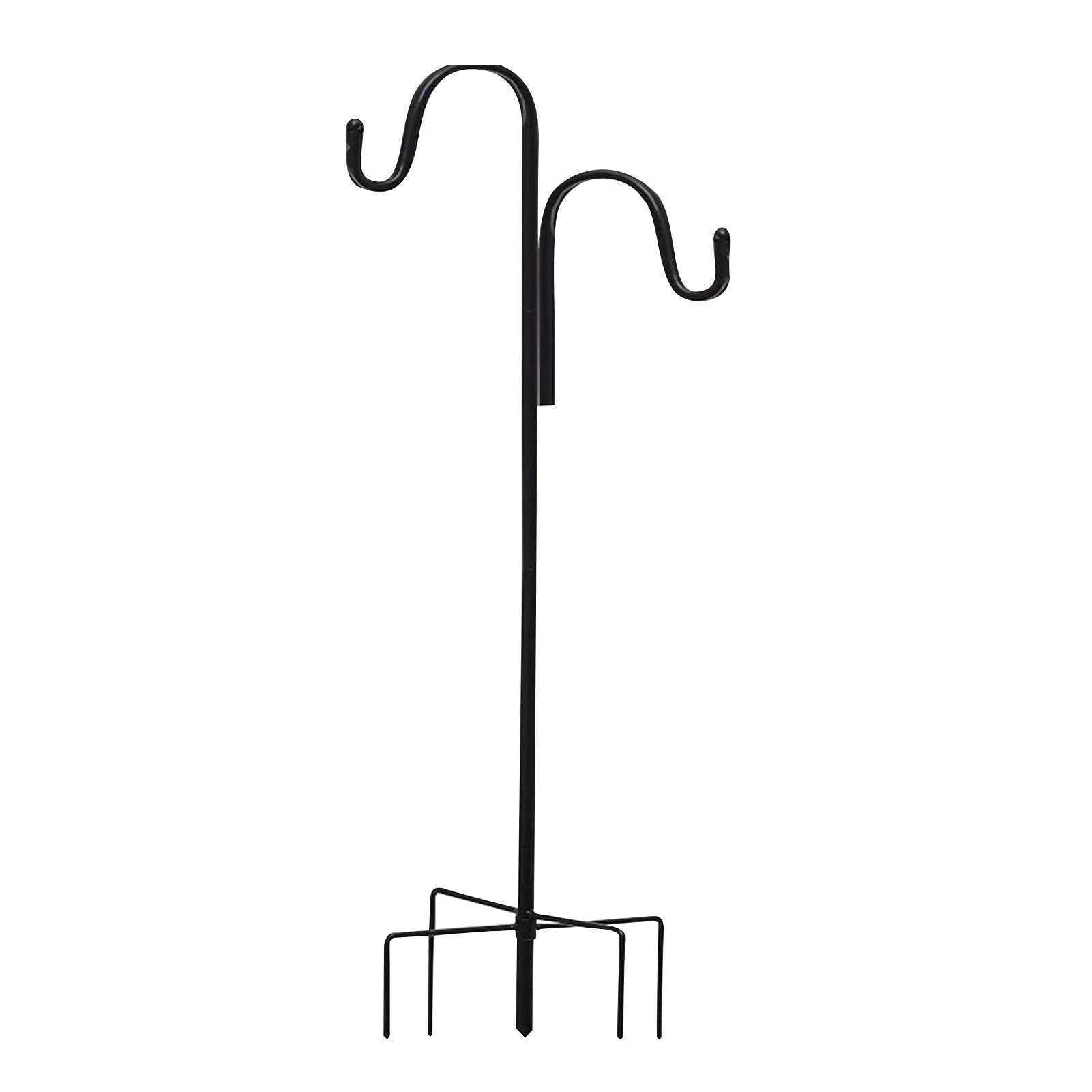 

Durable Plant Hanger Garden Stake Practical 4 Prong Bird Feeder Home Decor Shepherd Crook Hook Adjustable Height Courtyard Gift