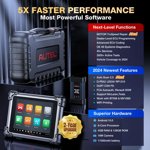 Autel Maxisys Elite II Pro Инструмент диагностики автомобилей J2534 Программирование ECU Мотор кодирования ECU TruSpeed CAN FD/DoIP PK MK908P Elite 2