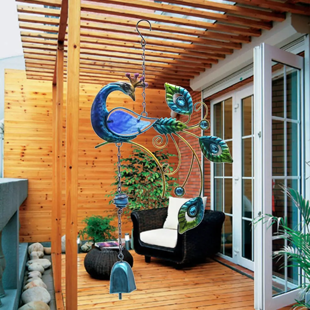 

Hummingbird Owl Wind Chimes Yard Garden Beauty Peacock Design Large Hanging Pendant Outdoor Ornament Vintage Home Decor