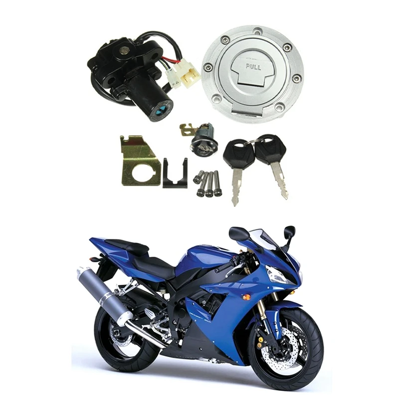 

Крышка для топливного бака, замок, переключатель зажигания, набор ключей для Yamaha YZF R1 07-22 R6 04-22 FJR1300 2002-2003 FZ6 2001-2022