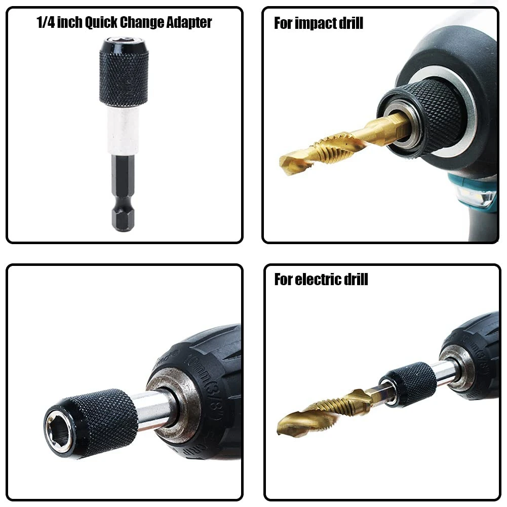 Набор титановых комбинированных сверл набор из 13 насадок SAE и метрические для