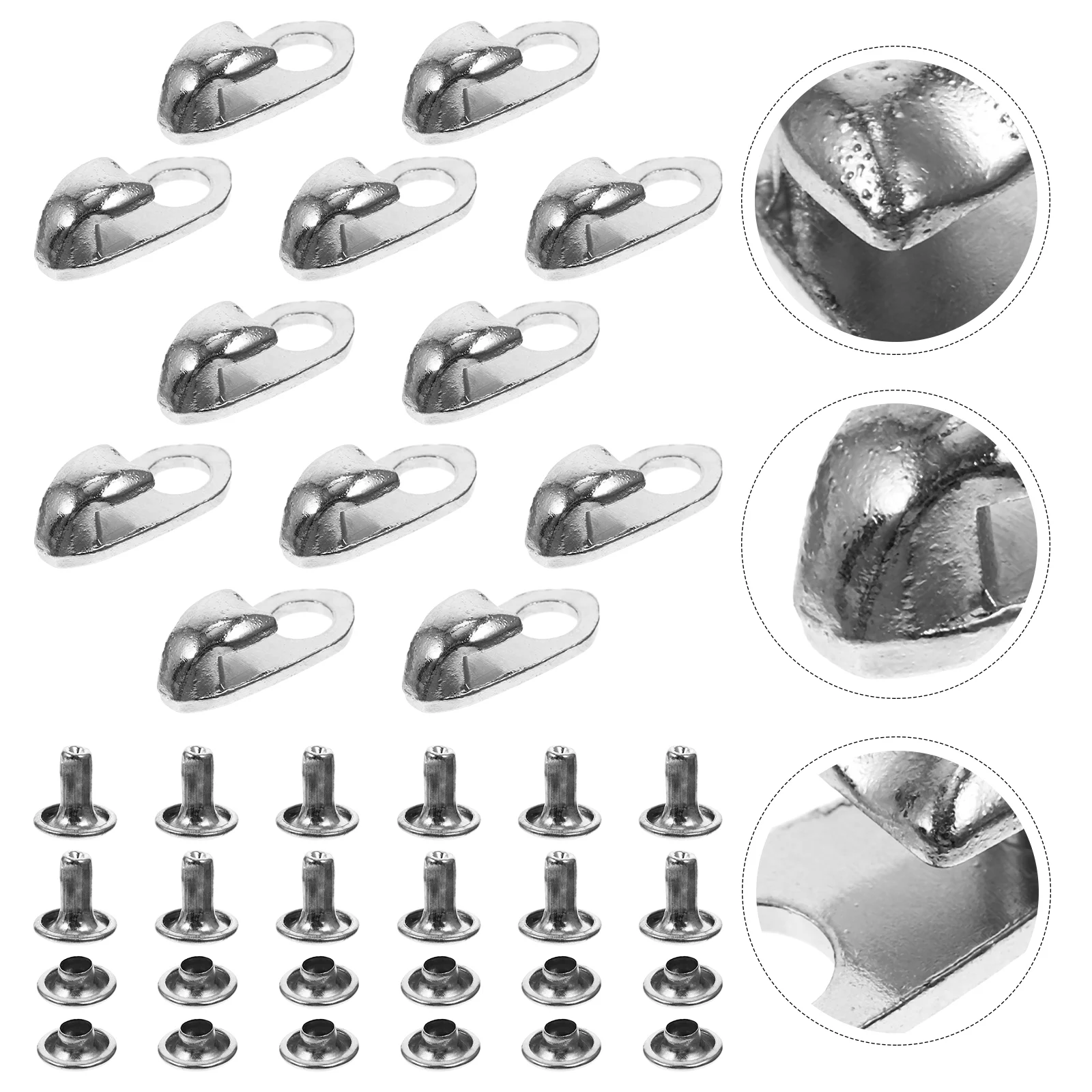 

12 Pcs Boot Eyelet Repair Kit Hooks Macrame Supplies Shoes Laces Sneakers Safe Shoelace Buckles Boots Alloy