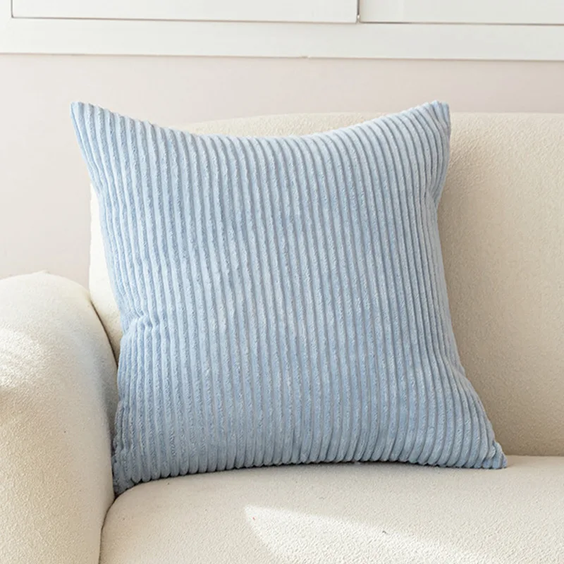 

Вельветовая наволочка в стиле ретро, скандинавская роскошная однотонная полосатая наволочка для домашнего отеля, дивана, классический универсальный декор