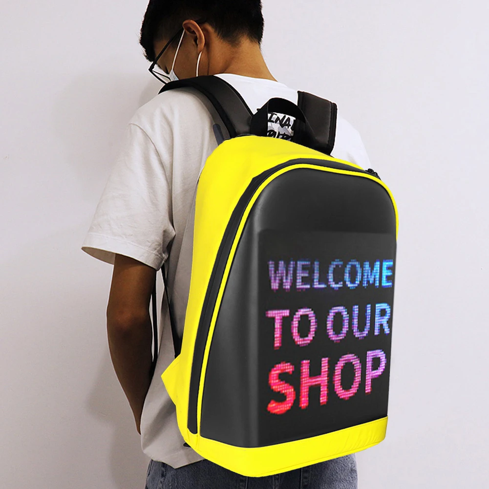 

2022 Smart Led Mesh Pix Backpack LED Advertising Light Waterproof WiFi Version Backpack Outdoor Climb Bag Walking Billboard Bags