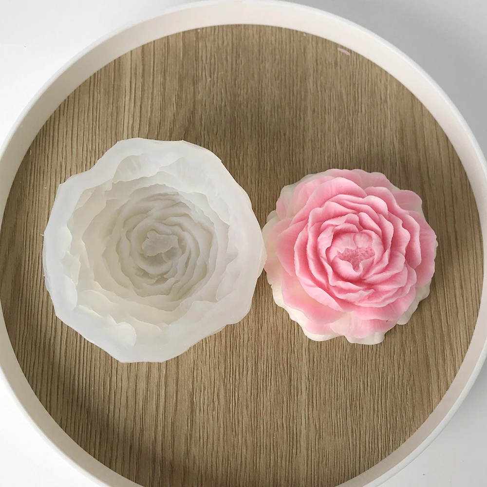 

The Large Sized Peony Candle Mold Can Be Used To Make Candle Gypsum Resin Cake Ice Block Silicone Mold