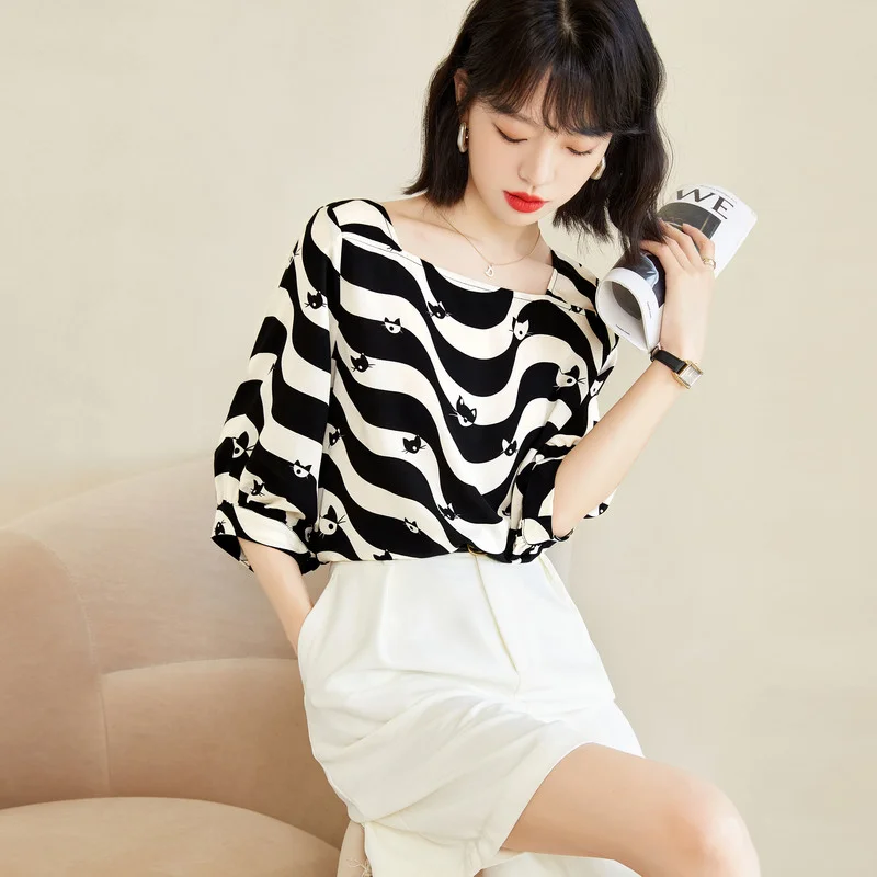 

Cotton Women's T-shirt Summer Large Size Printing Top Short Sleeve New 2022 Tees Fashion Loose Female Korean Style Clothes