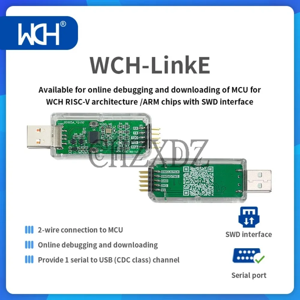 

WCH-LinkE Online Download Debugger Support WCH RISC-V Architecture MCU/SWD Interface ARM Chip 1 Serial Port To USB Channel