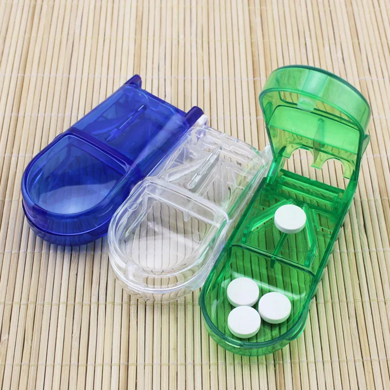 

1PC Pill Cutter Box Portable Drug Box Tablet Cutter Splitter Medicine Pill Holder Pill Cutter Box Pill Organizer Pill Container