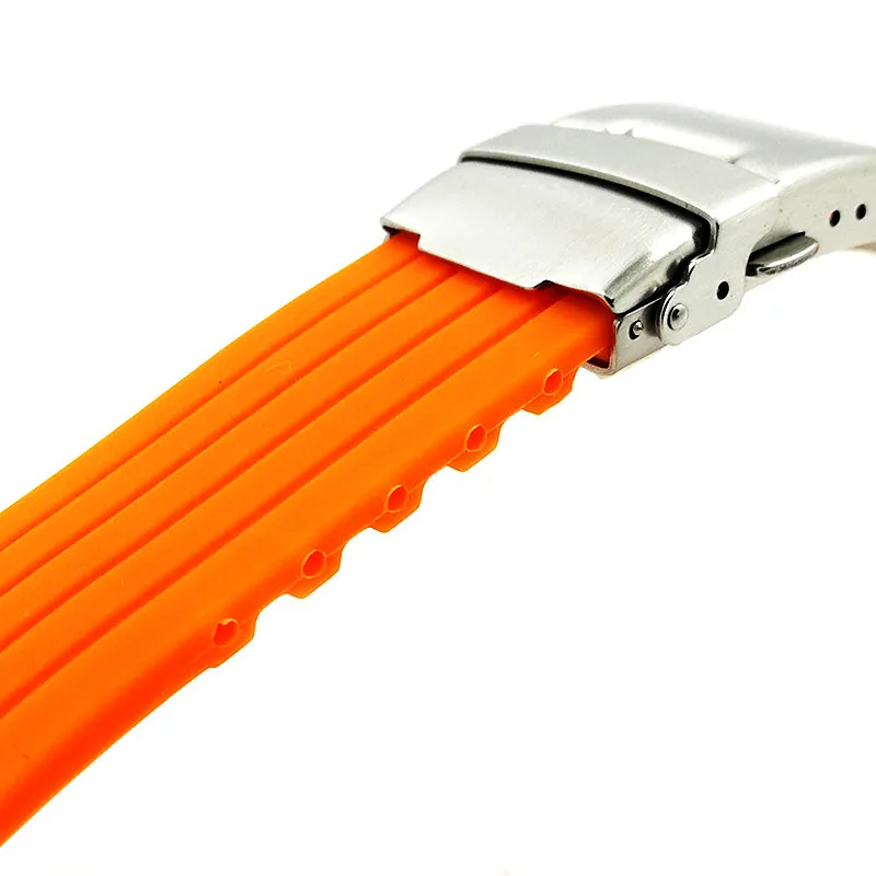 Wholesale 10PCS/Lot 18MM 20MM 22MM 24MM Rubber Bands Watch Strap Watch Band Black Red White Green Blue Coffee Orange Grey Color