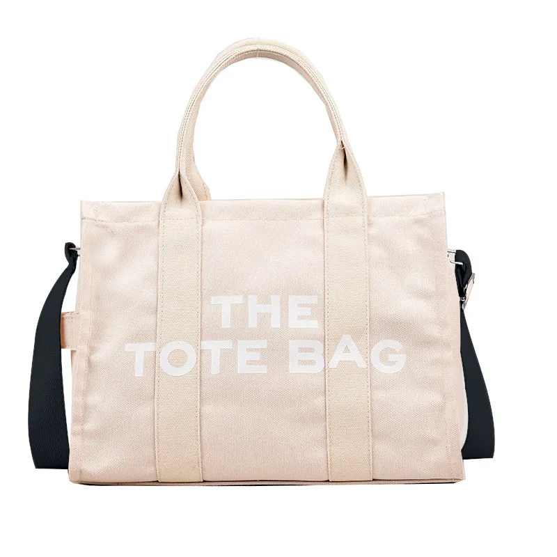 

Холщовая Сумка-тоут с принтом букв, вместительная сумочка в полоску, украшение на одно плечо, сумки через плечо для покупок, оптовая продажа