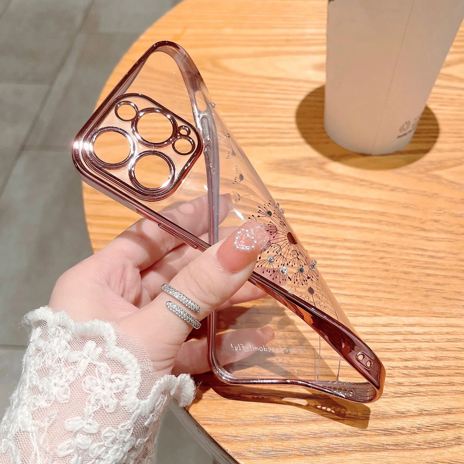 Прозрачный противоударный чехол с покрытием одуванчика для iPhone 14 12 13 11 Pro Max Mini X Xs