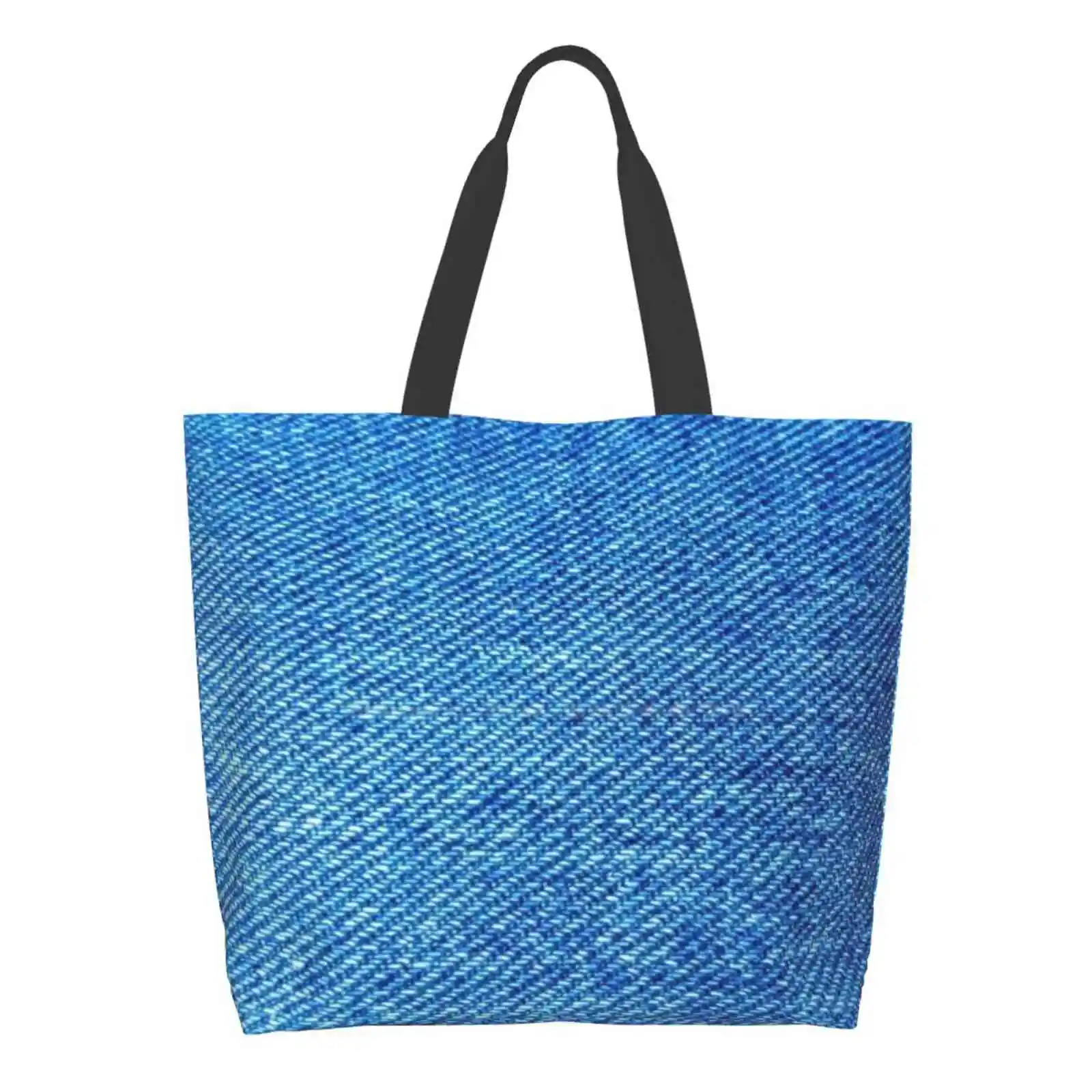 

Blue Jeans Background Mask Women Totes Shoulder Bags For Travel Girls Handbag Shopper Bag Jean Embroidered Alphabets Pant