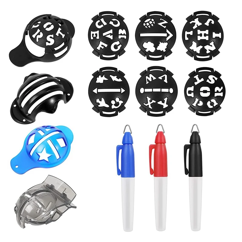 

Golf Ball Marker,Color Line Markers Pens, Triple Track Plastic Golf Ball Marking Alignment Tool Kit